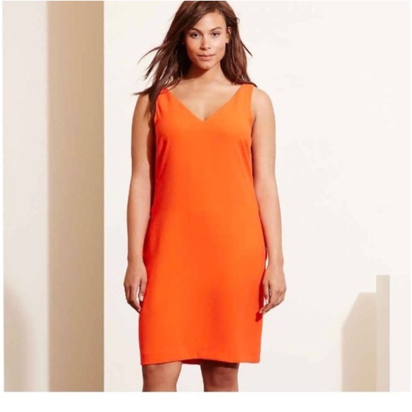Lauren Ralph Lauren Vienna Dress Orange Size 6 Sleeveless Pockets EUC